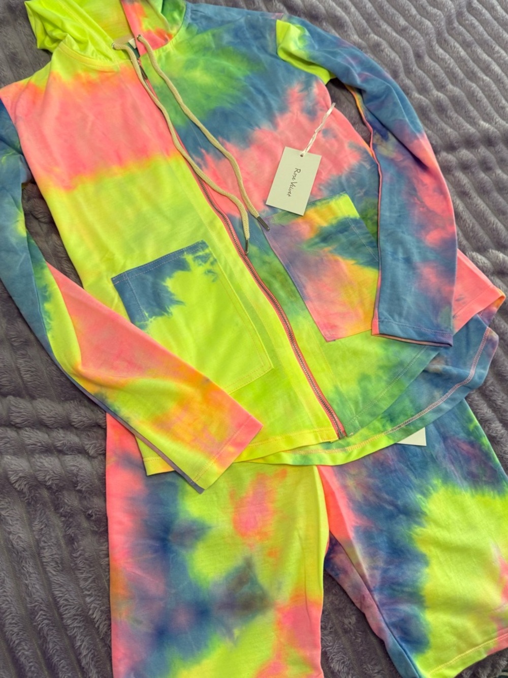 Velvet Tie-Dye Top in Pink, Blue, Yellow, Green